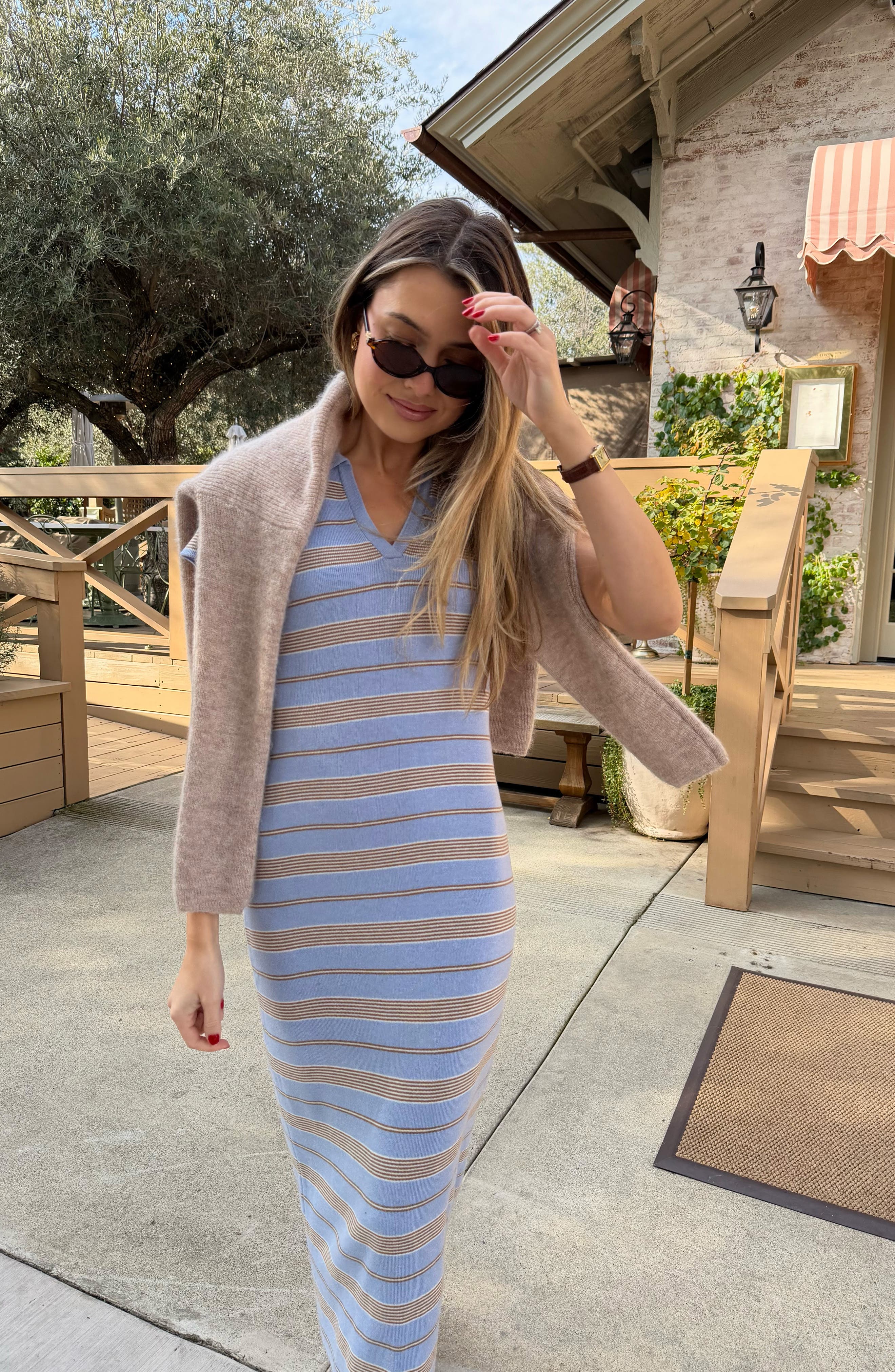 Carter Stripe Short Sleeve Sweater Dress - image 2