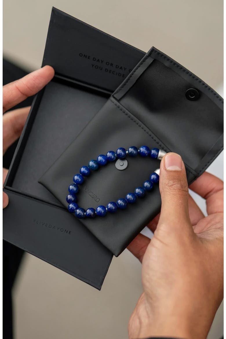 Men's Lapis Beaded Bracelet, Alternate, color, LAPIS