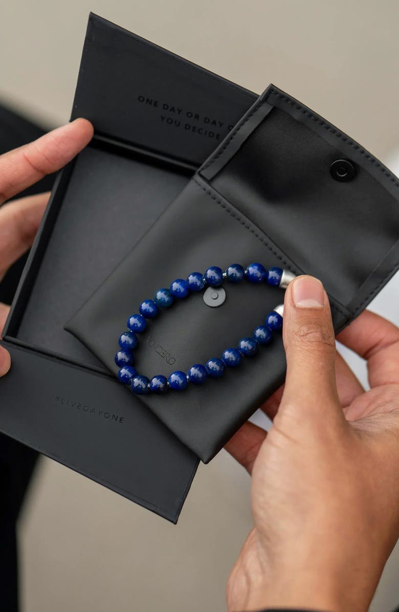Vincero Men's Lapis Beaded Bracelet, Alternate, color, Lapis