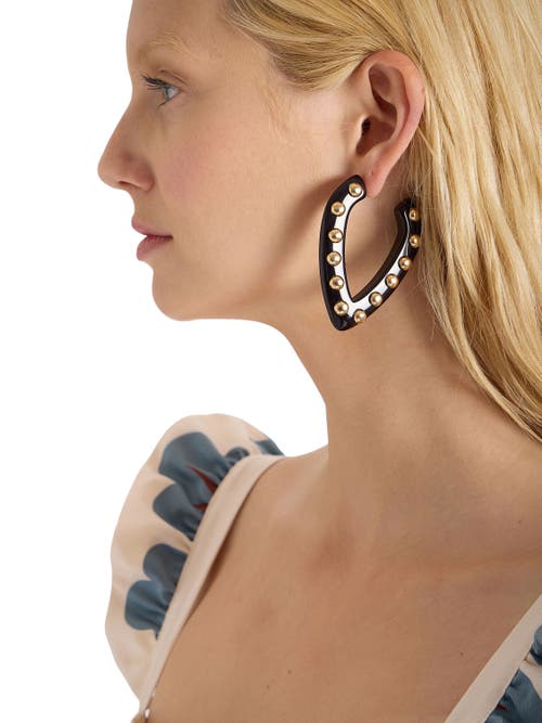 La Doublej Dew Earrings Solid Black In Black