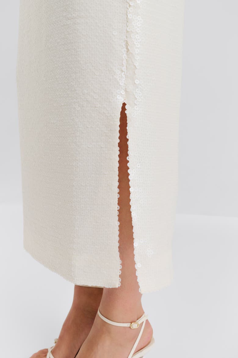 Clarisse Sequin Maxi Skirt, Alternate, color, Vanilla