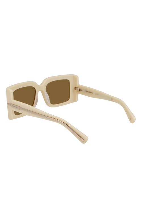 Ferragamo Prisma 55mm Modified Rectangular Sunglasses In Opaline Beige