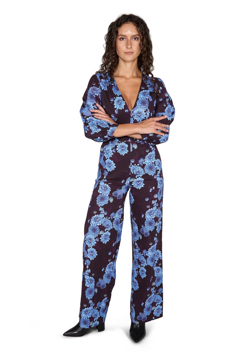Jill Stretch Tencel Jumpsuit, Alternate, color, Serious Floral Plum