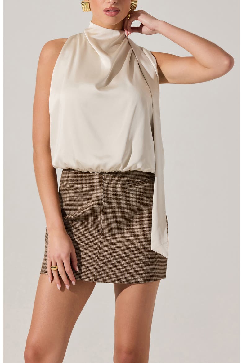 Jolesia Tie Back Satin Sleeveless Top, Alternate, color, CHAMPAGNE