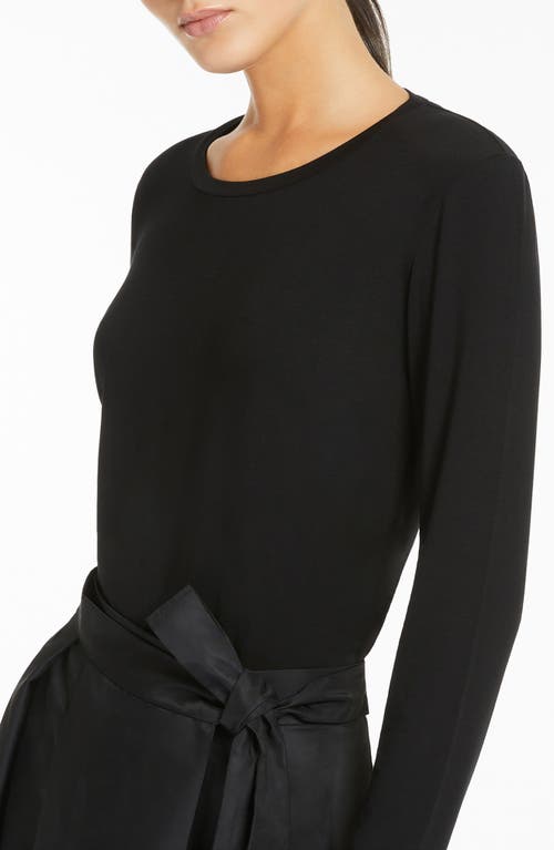Weekend Max Mara Multie Long Sleeve Jersey Knit Top In Black