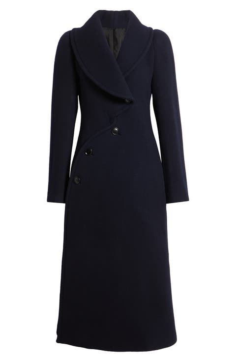 Double Face Merino Wool Curved Coat
