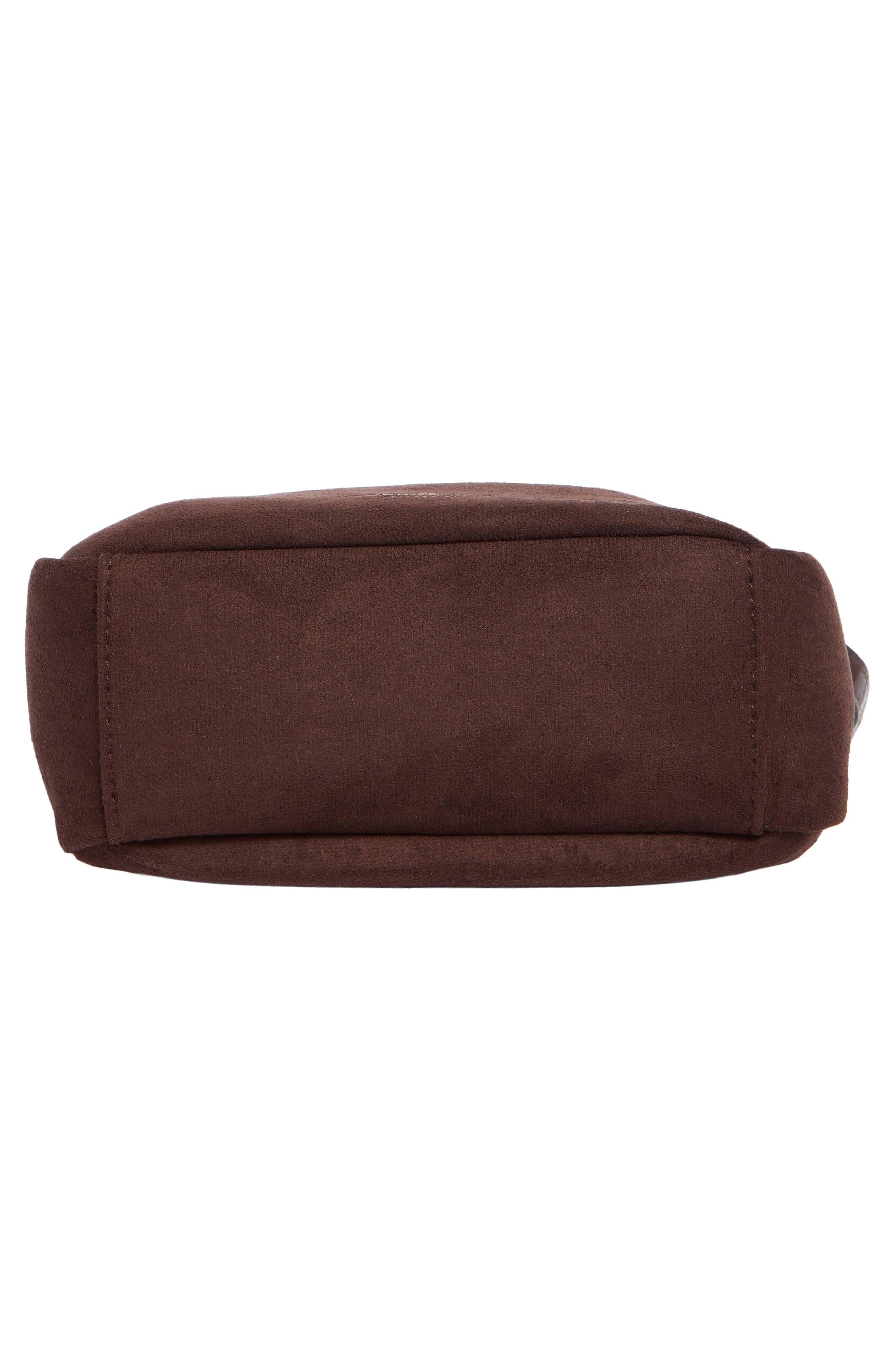 Faux Suede Crossbody Bag, Alternate, color, CHOCOLATE