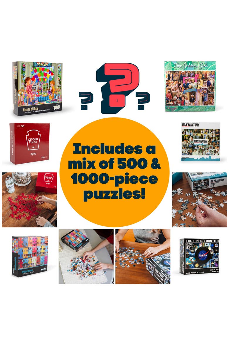 Jigsaw Puzzle Mystery Gift Box Bundle | Includes 8 Puzzles, Alternate, color, Multi-Color