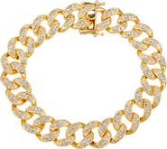 EYE CANDY LOS ANGELES Men's Cubic Zirconia Cuban Link Bracelet