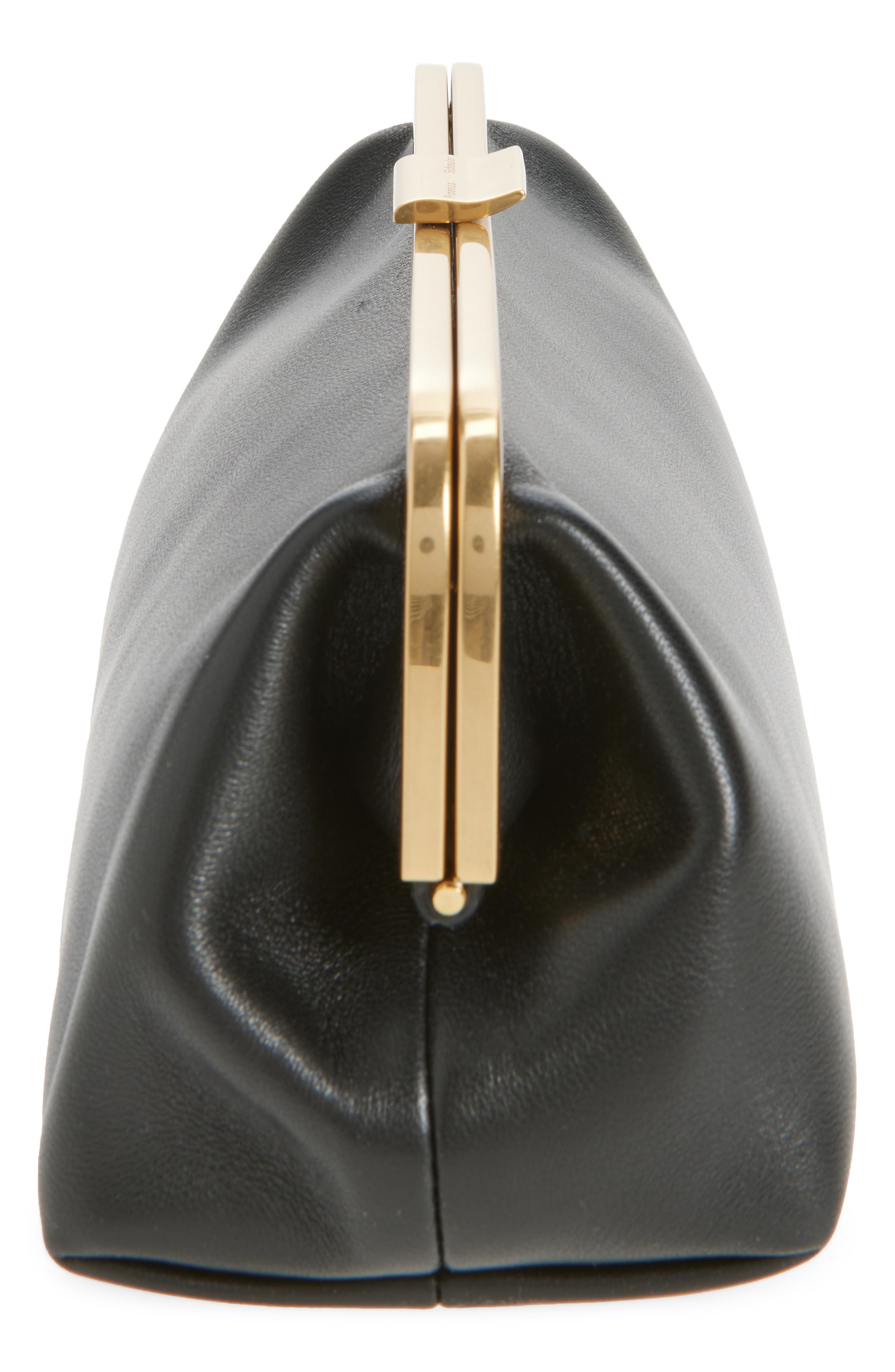 Proenza Schouler Armory Leather Clutch, Alternate, color, Black