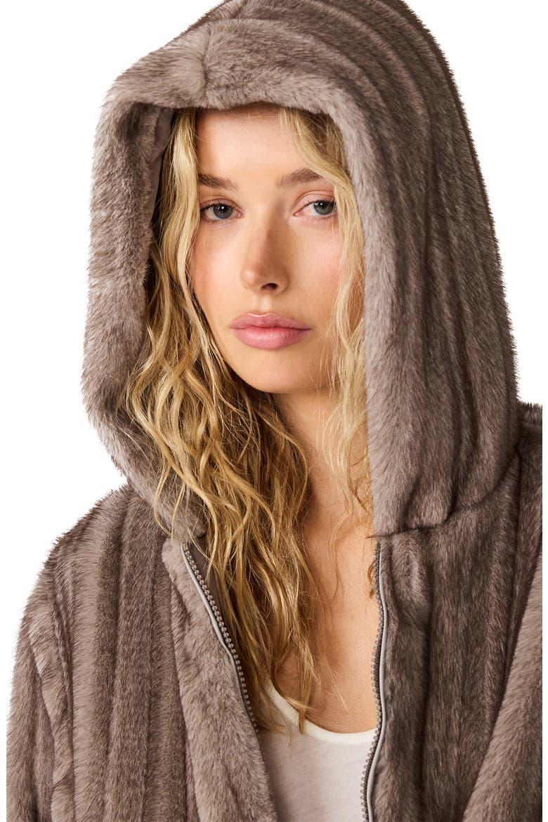 Mavis Faux Fur Jacket, Alternate, color, SILVER GREY
