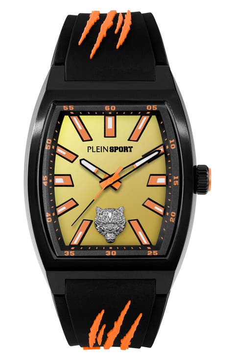 Three-Hand Quartz Silicone Strap Watch, 40mm