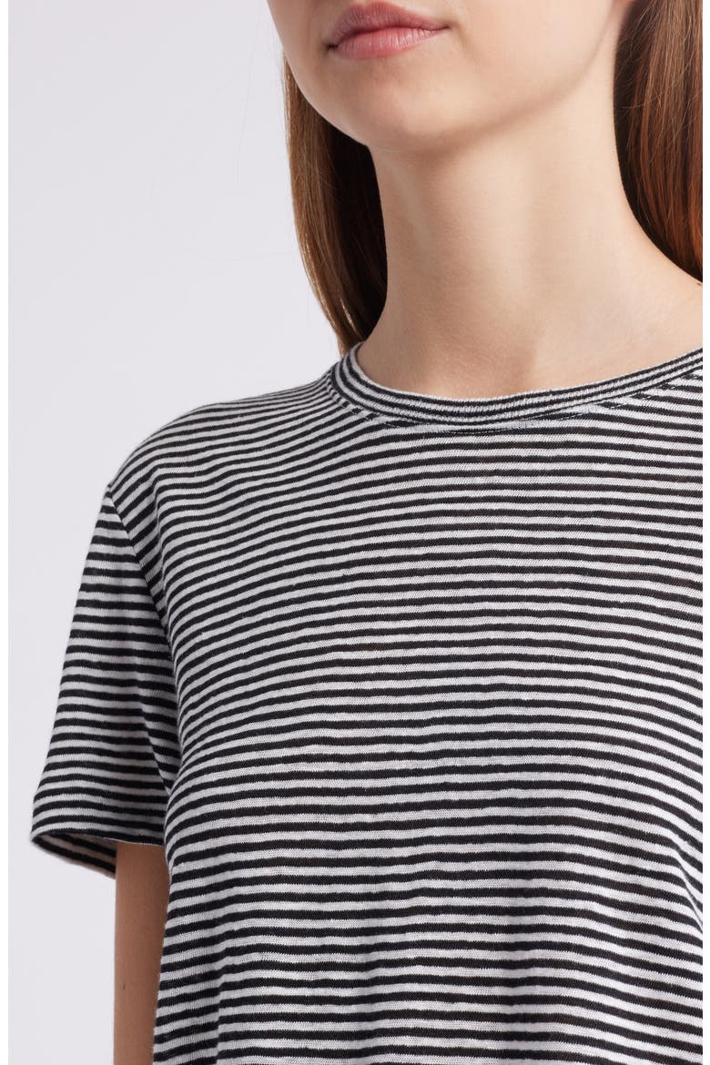 The Stripe Linen Baby T-Shirt, Alternate, color, BLACK MULTI