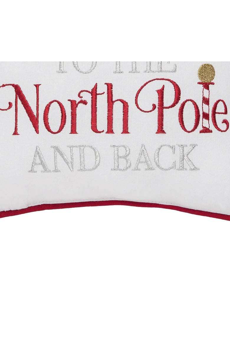 C&F Home To The North Pole & Back Christmas Pillow, Alternate, color, Red