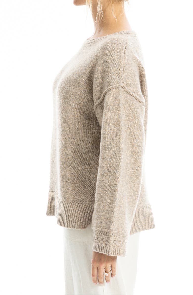 MAX STUDIO Relaxed Crewneck Sweater, Alternate, color, Heather Toast