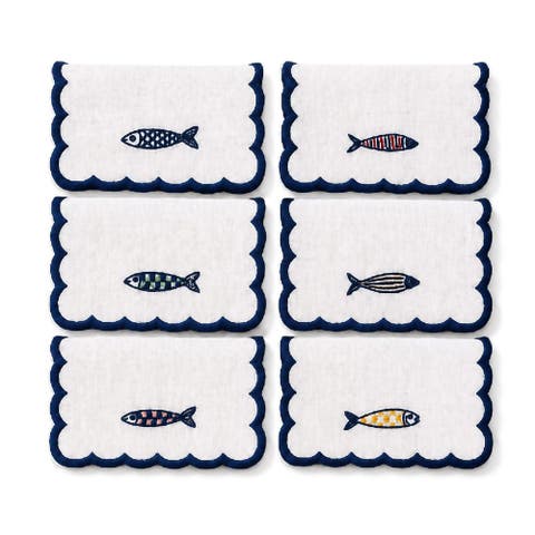Cocktail Napkins Set of 6 with Acrylic Gift Box