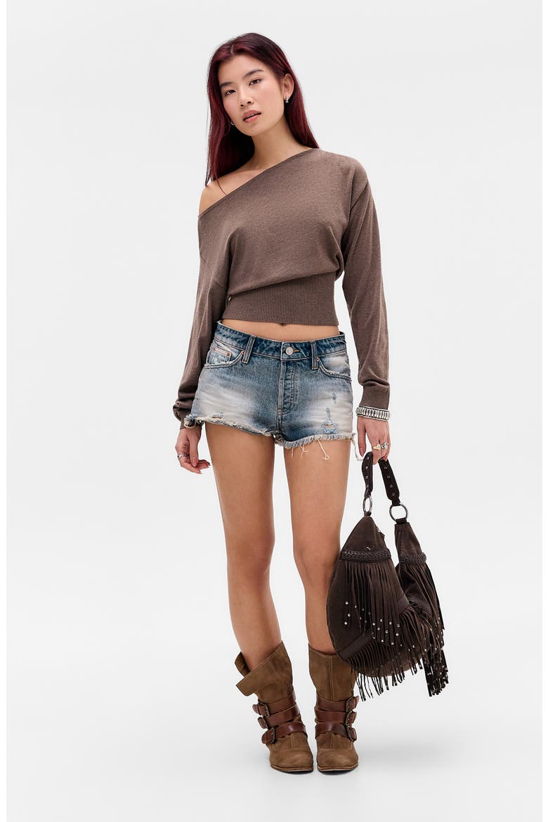 Bailey Off the Shoulder Sweater, Alternate, color, BROWN