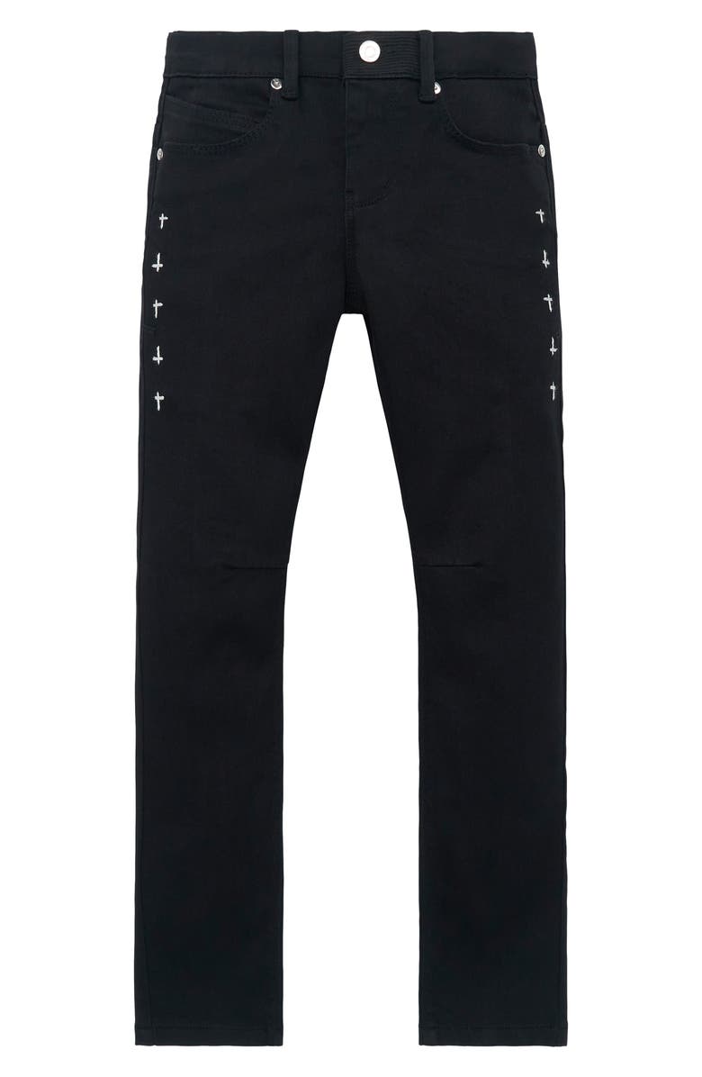 RtA Kids' Carlo Skinny Jeans, Main, color, Black Multi Cross