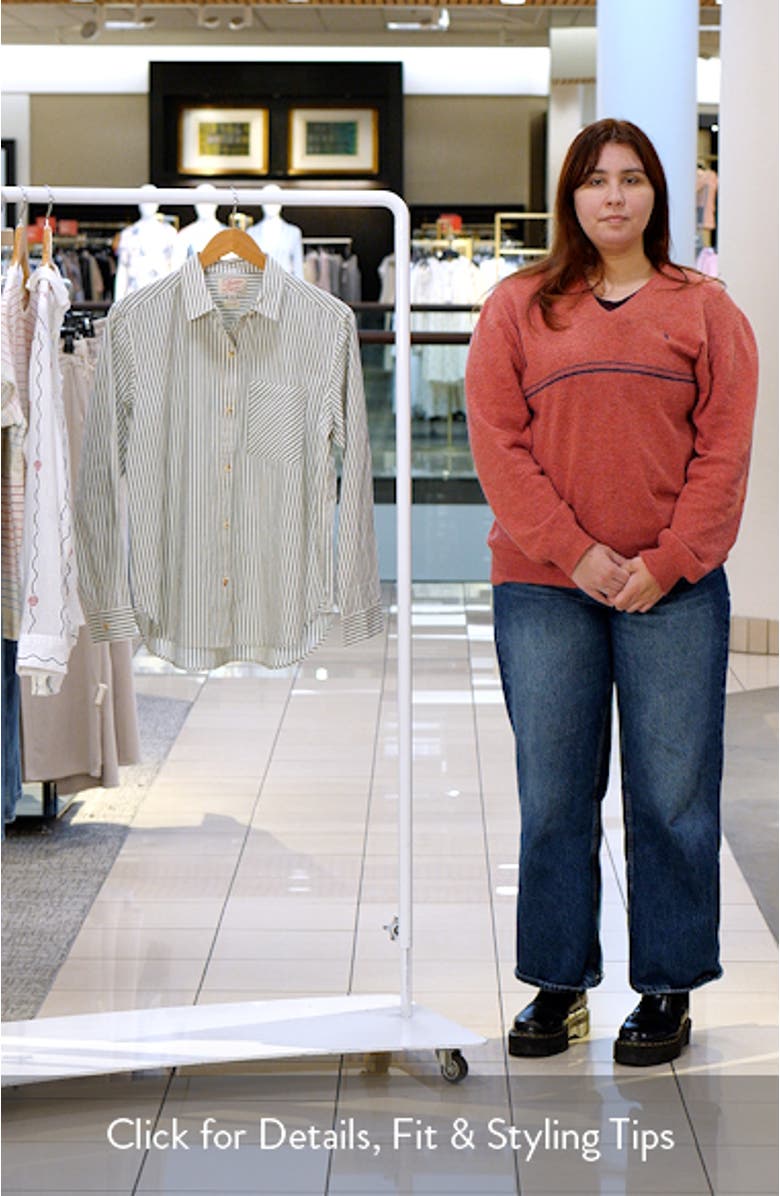 Jane California Relaxed Stripe Cotton Poplin Button-Up Shirt, sales video thumbnail