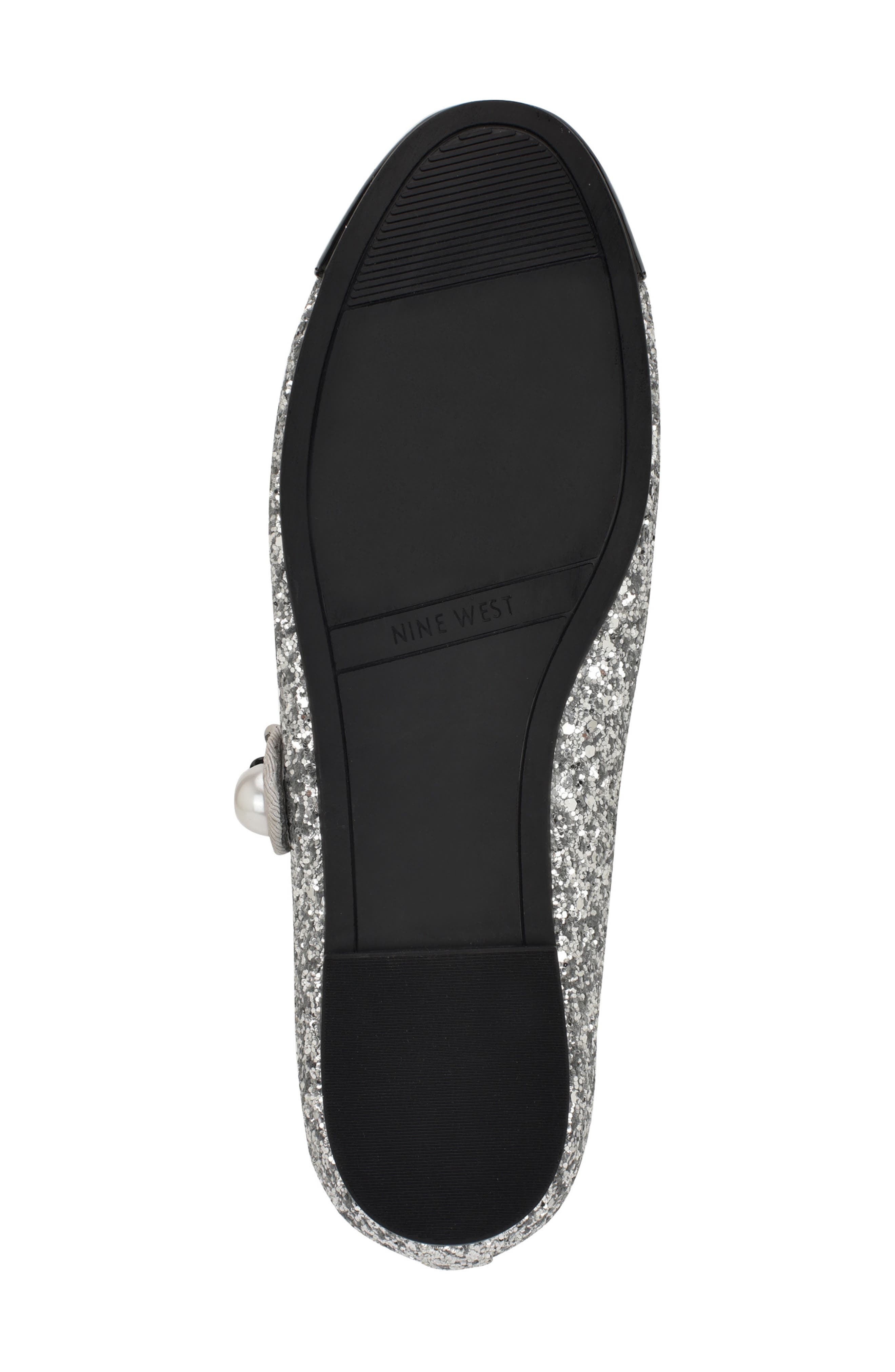 Nine West Platy Cap Toe Mary Jane Flat, Alternate, color, Silver