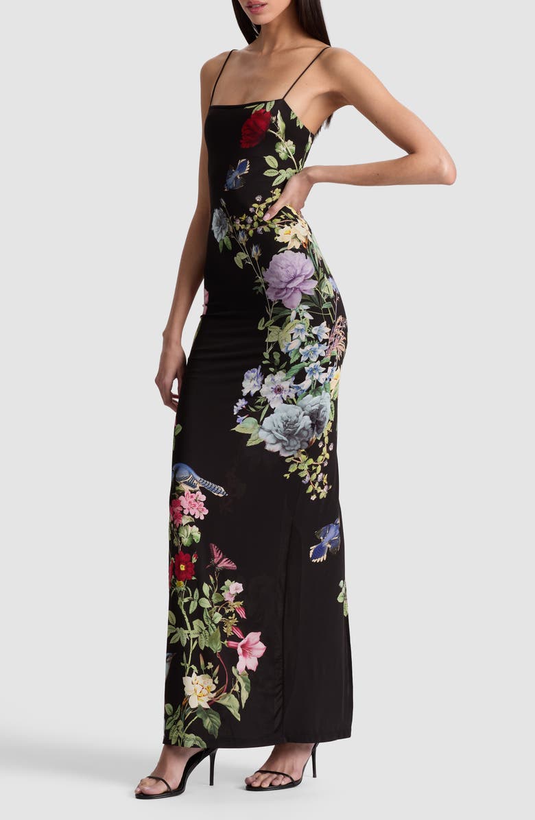 Alice + Olivia Fifi Floral Column Maxi Dress, Alternate, color, 