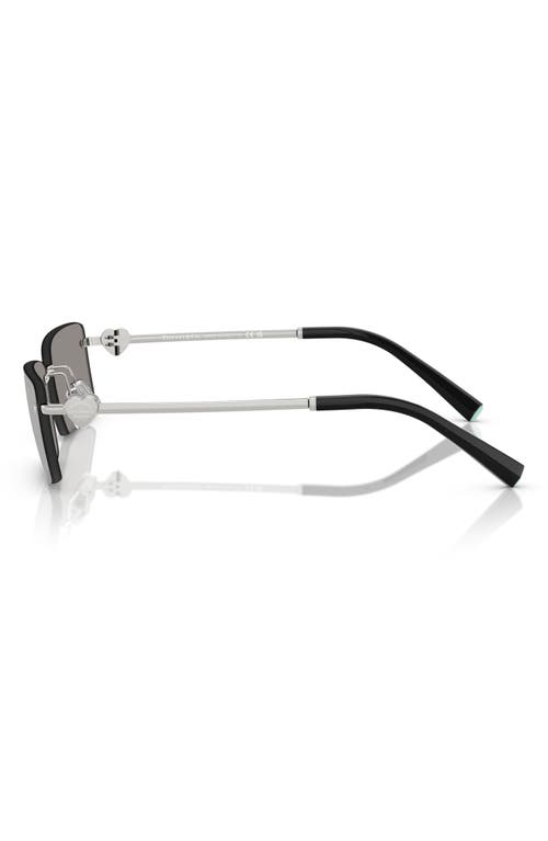 Tiffany & Co . 60mm Rectangular Sunglasses In Silver