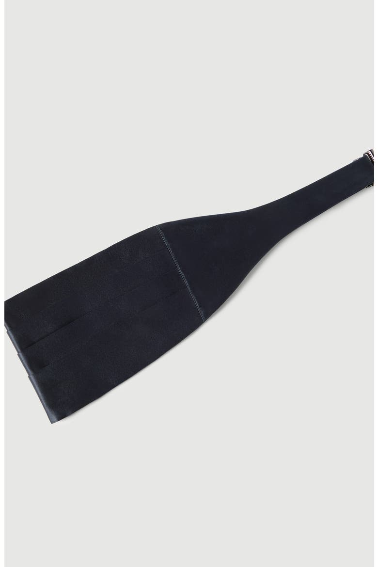 Silk and cotton satin cummerbund, Main, color, Navy Blue