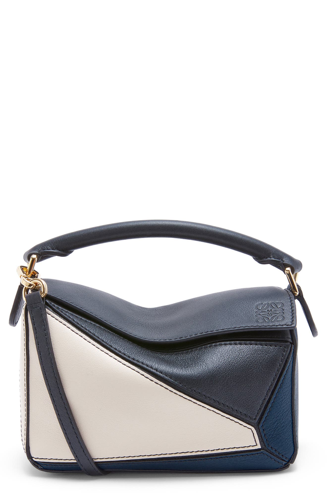 Loewe Mini Puzzle Colorblock Leather Bag, Main, color, 