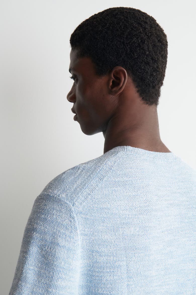 Relaxed Bouclé-knit T-shirt, Alternate, color, BLUE MÉLANGE