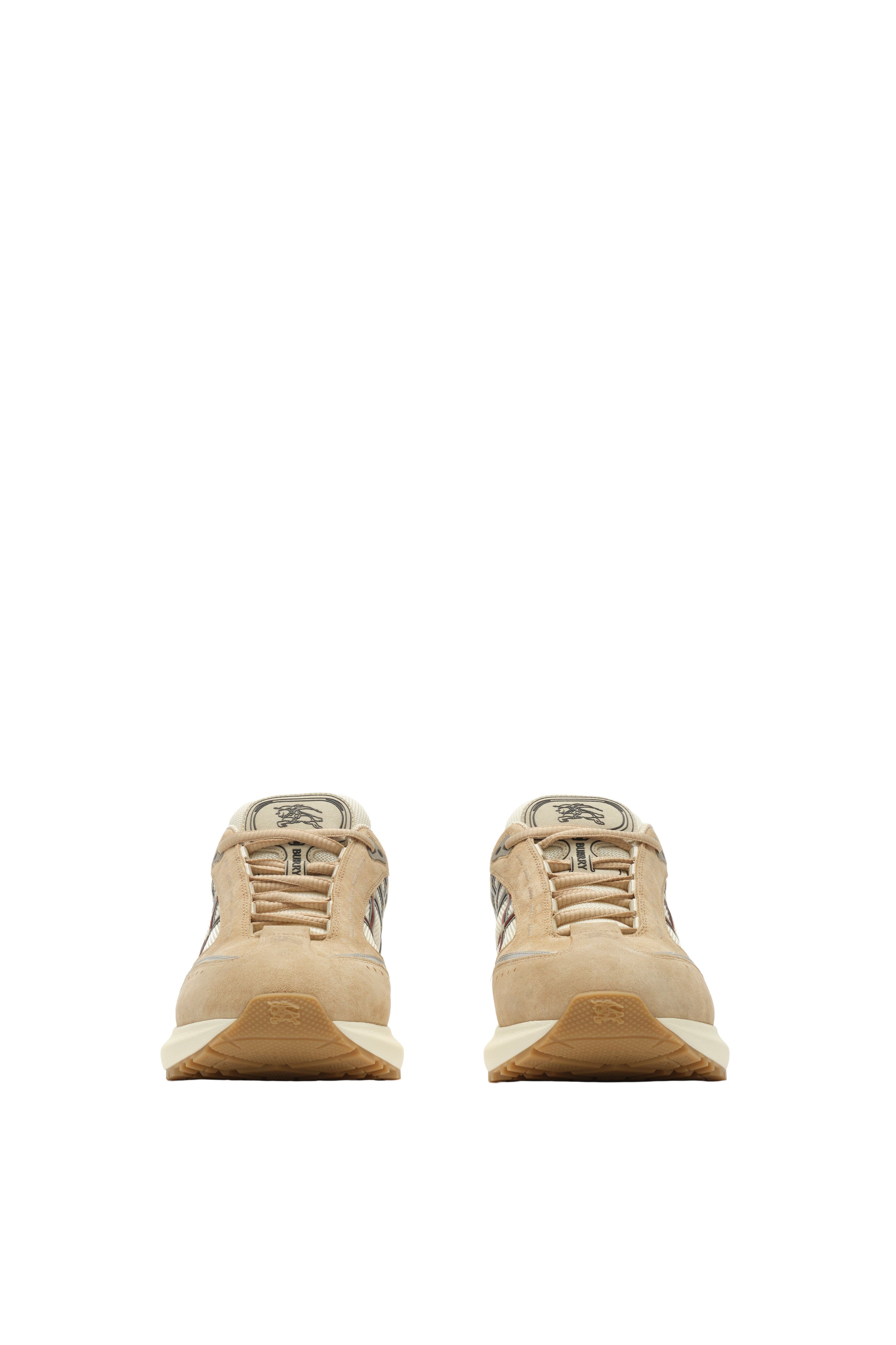 Burberry Nylon, Suede and Leather Eclipse Sneakers, Alternate, color, Flax Beige/Silver
