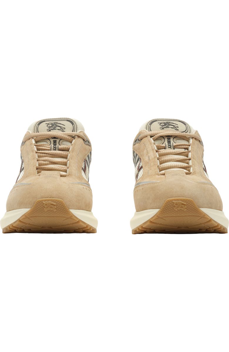 Burberry Nylon, Suede and Leather Eclipse Sneakers, Alternate, color, Flax Beige/Silver