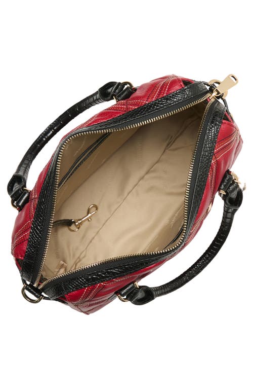 Brahmin Micaela Quilted Leather Satchel In Red