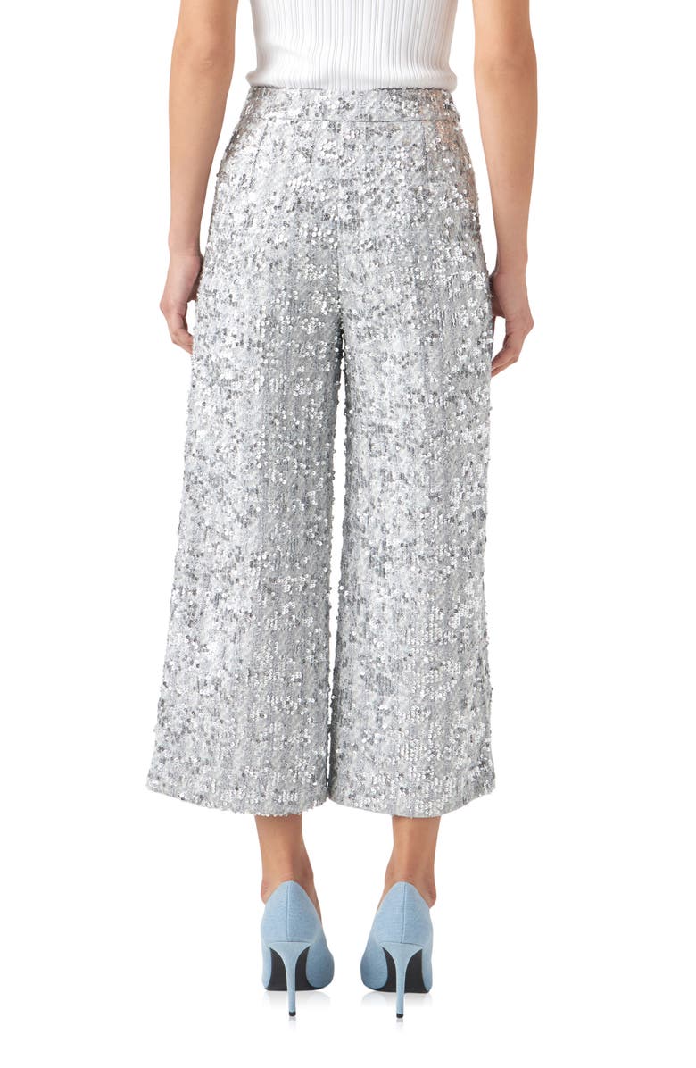 English Factory Sequin Tweed Culottes, Alternate, color, 