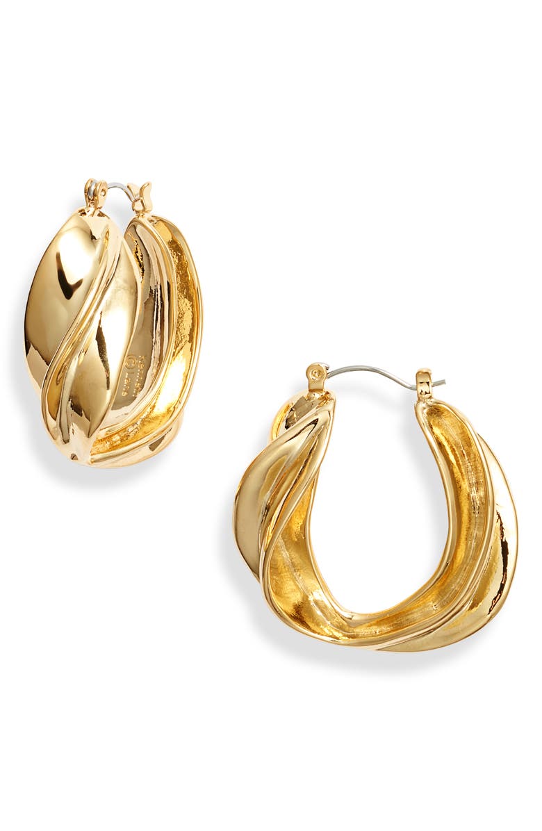 Kenneth Jay Lane Twist Hoop Earrings, Main, color, 