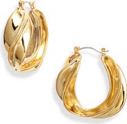 Kenneth Jay Lane Twist Hoop Earrings