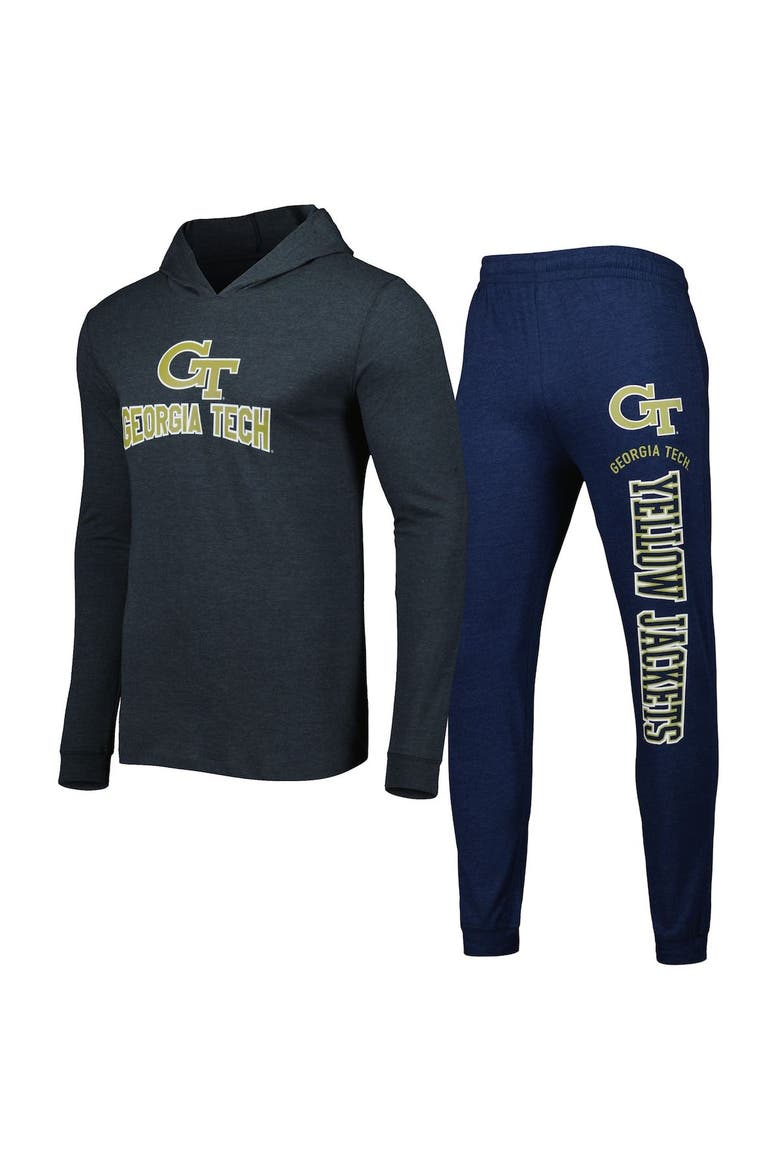 Men's Concepts Sport Navy/Charcoal Georgia Tech Yellow Jackets Meter Pullover Hoodie & Pant Sleep Set, Main, color, Navy