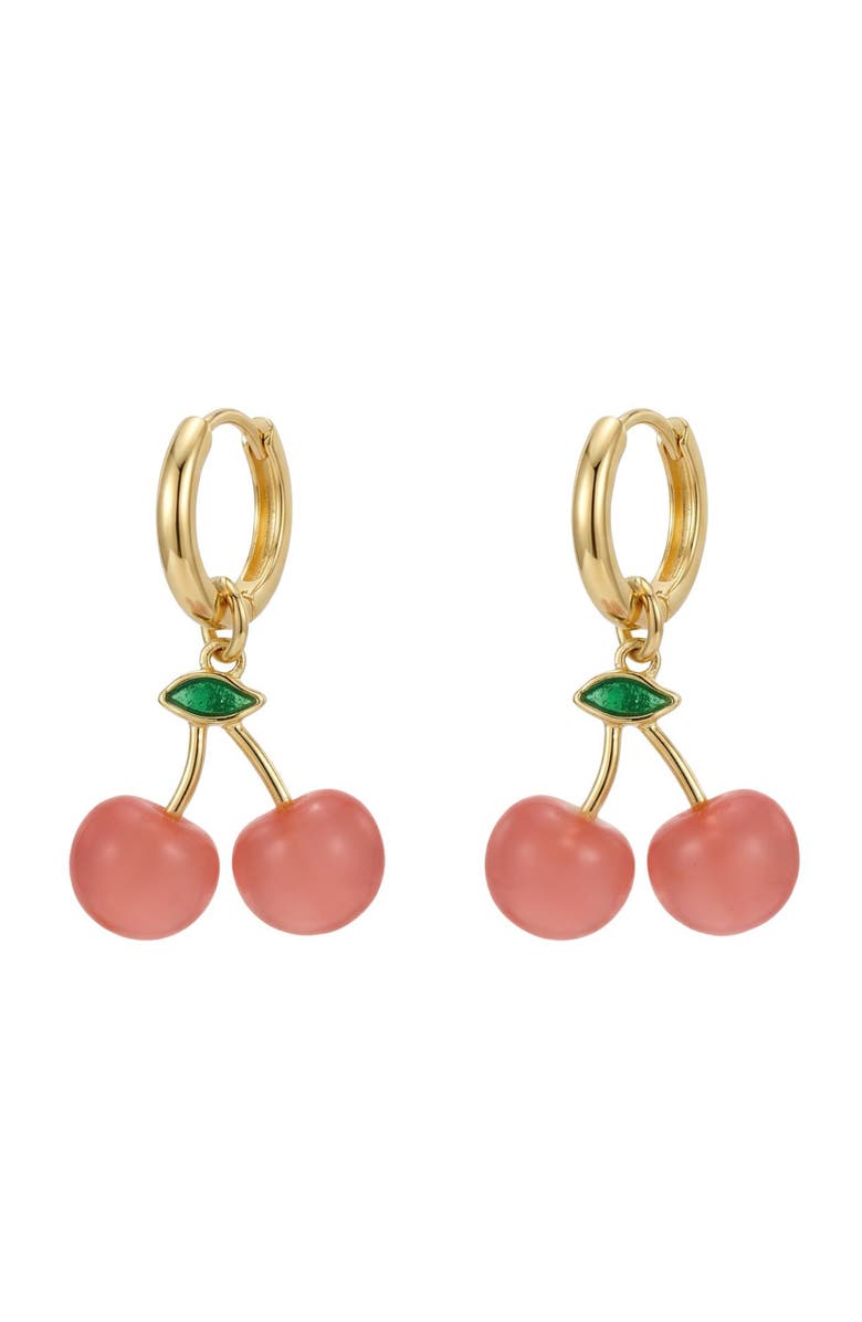 seree Harvest Cherry Jade stone charm earrings, Main, color, Pink