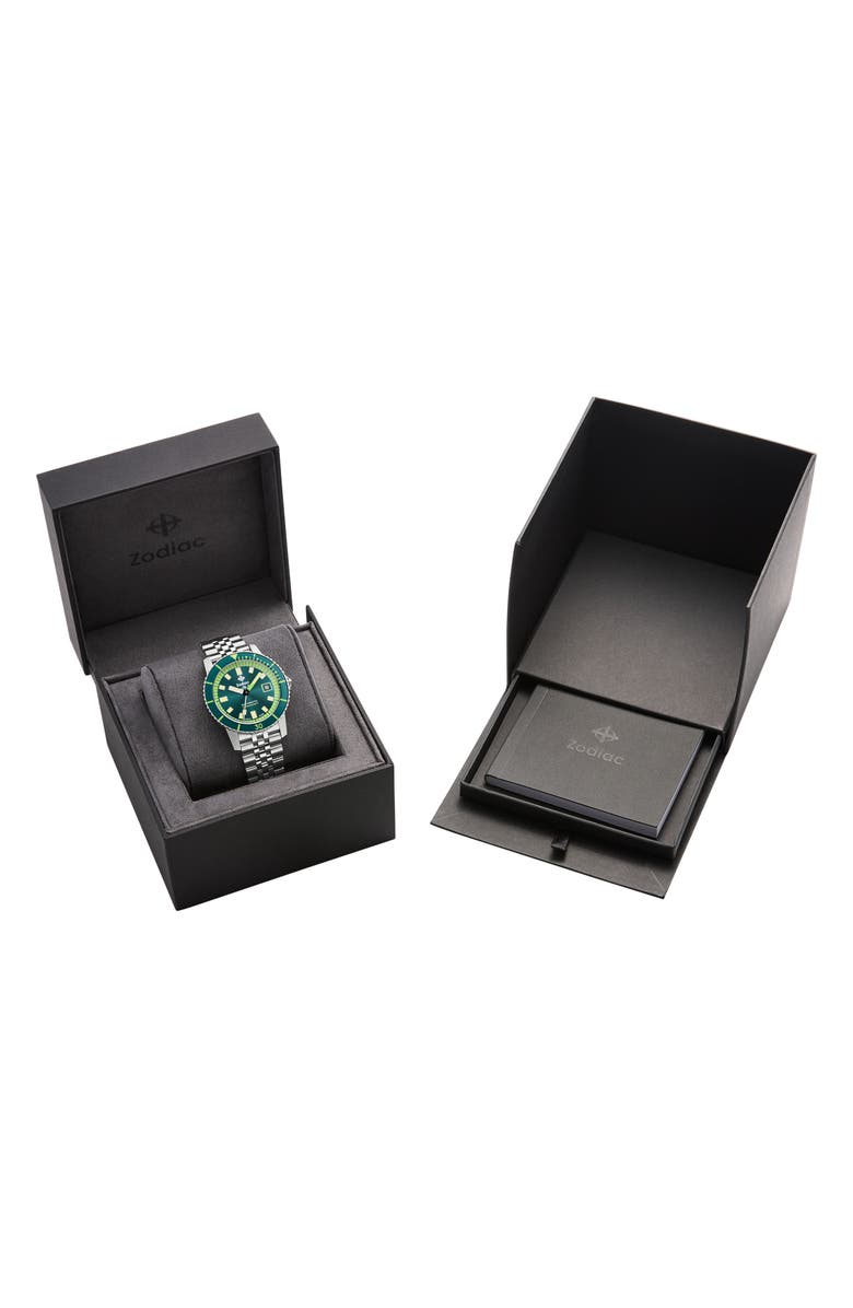 Zodiac Compression Diver Automatic Stainless Steel Watch, 40mm, Alternate, color,