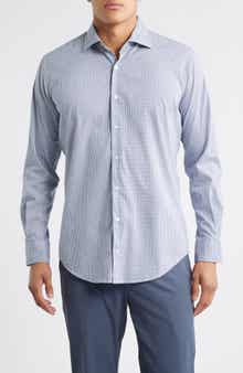 Jackson Crown Lite Microcheck Performance Twill Button-Up Shirt