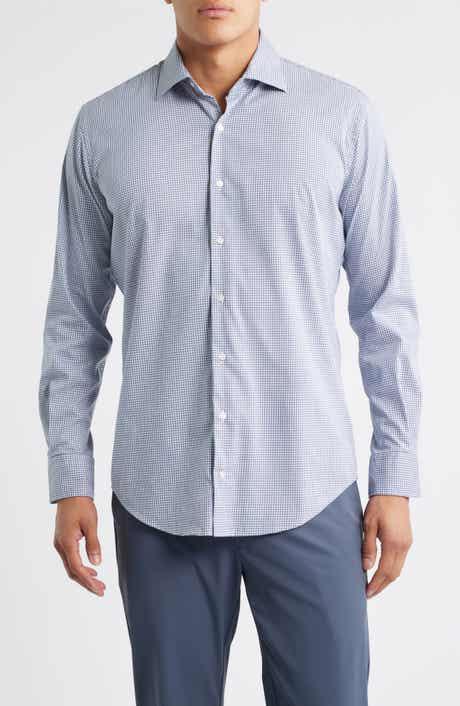 Jackson Crown Lite Microcheck Performance Twill Button-Up Shirt