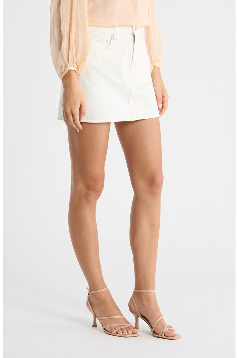 Bobbi Denim Miniskirt, Alternate, color, TOASTED ECRU