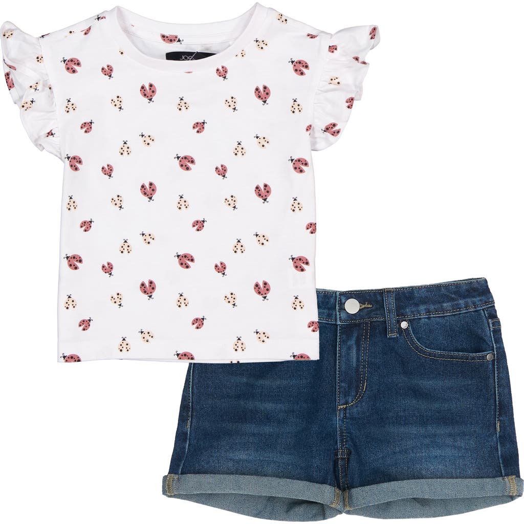 Joe's Flutter Sleeve T-shirt & Shorts Set In White