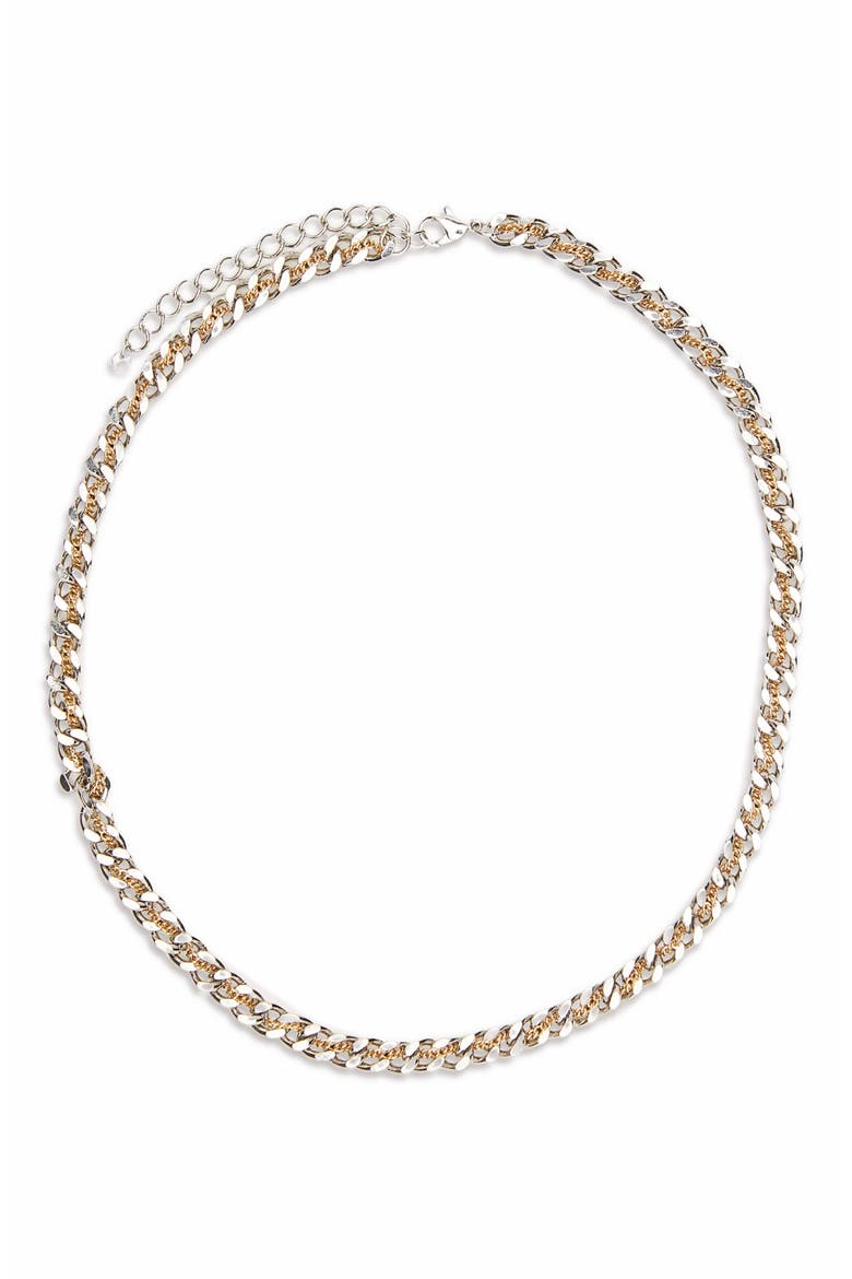 Tainted Chain Necklace, Main, color, SILVER