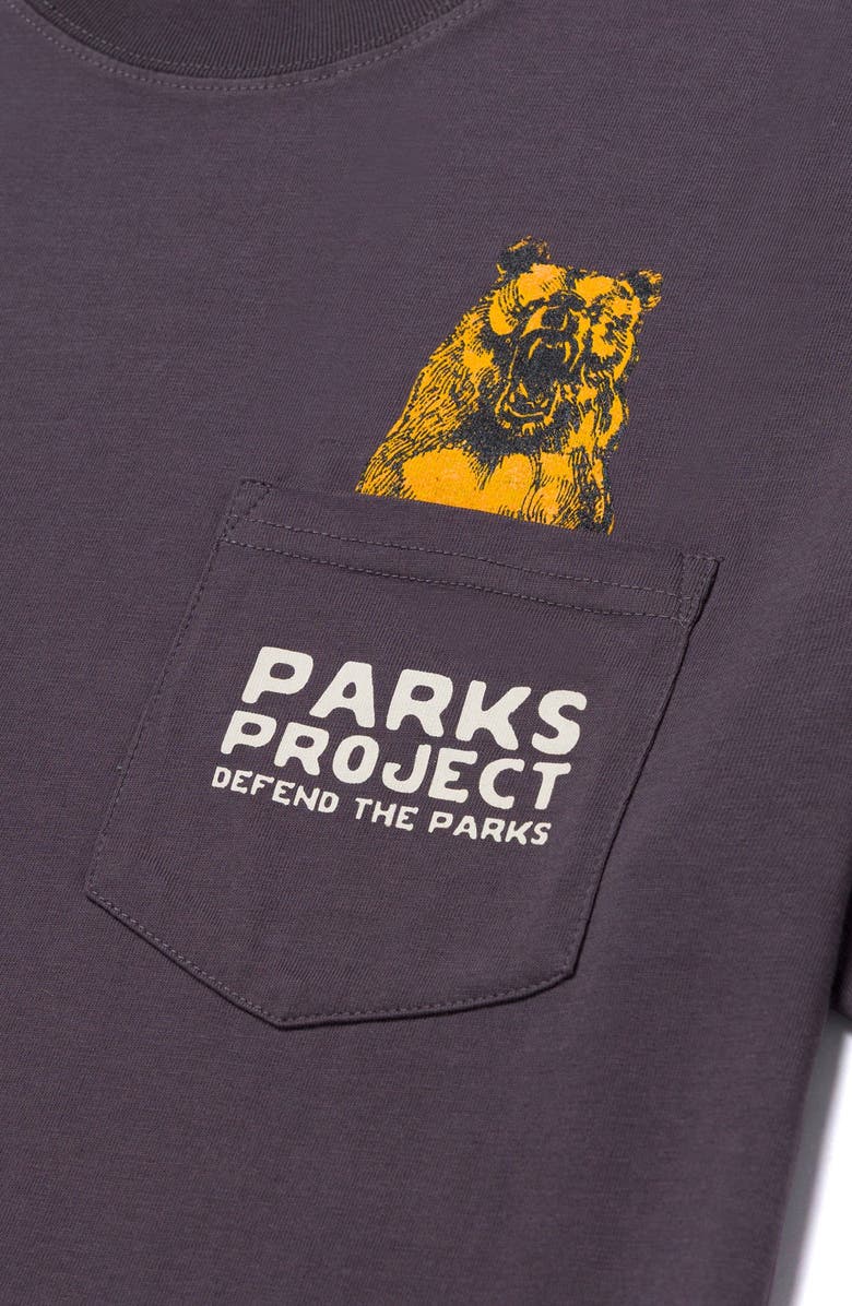 Parks Project Defend the Parks Bear Pocket Tee, Alternate, color, Graphite