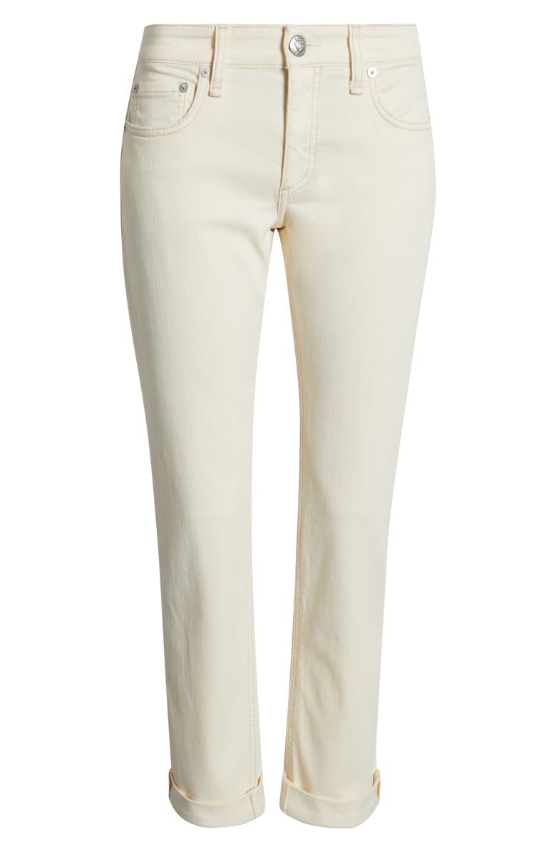 rag & bone Dre Low Rise Slim Boyfriend Jeans, Alternate, color, Ecru