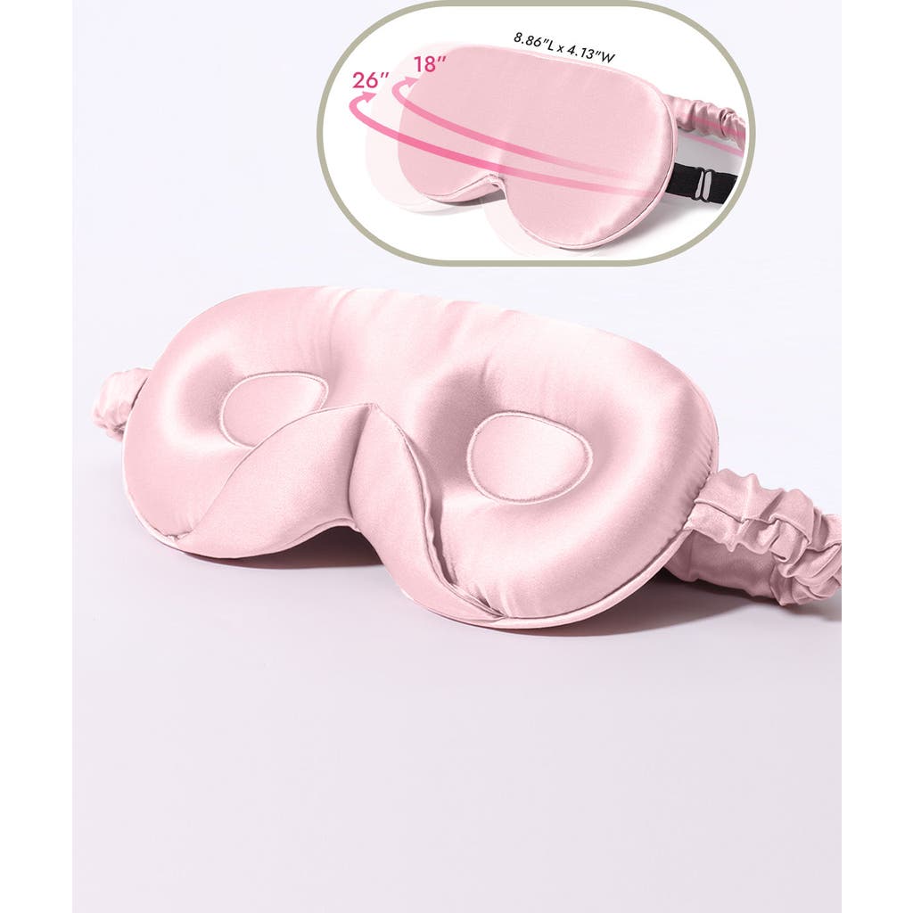 Silksilky 22 Momme Mulberry Silk Upgraded 3d Adjustable Eye Mask In Pink