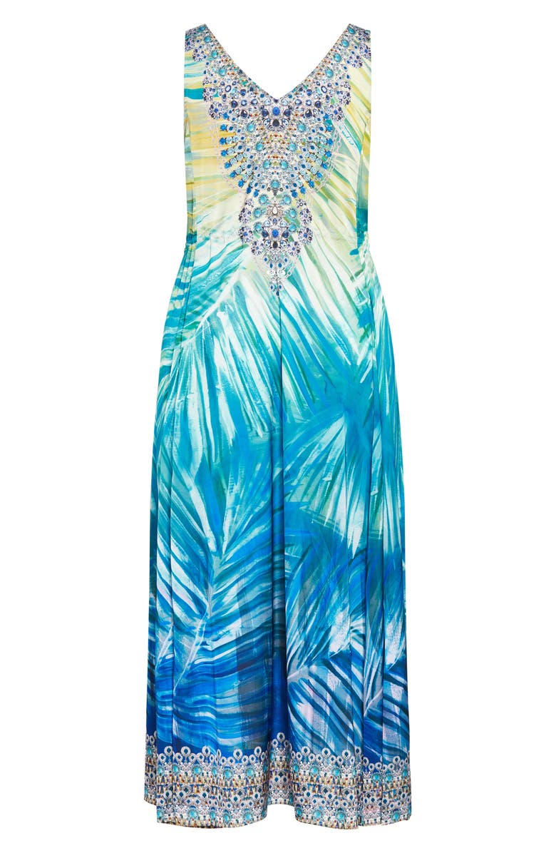 City Chic Afterglow Sleeveless Jersey Maxi Dress, Alternate, color, Afterglow
