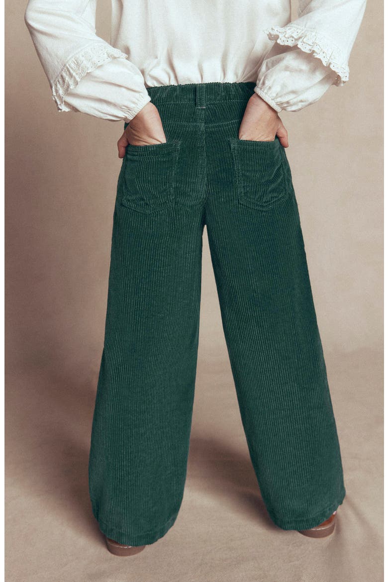 Kids' High Waist Wide Leg Corduroy Jeans, Alternate, color, MALACHITE GREEN CORD