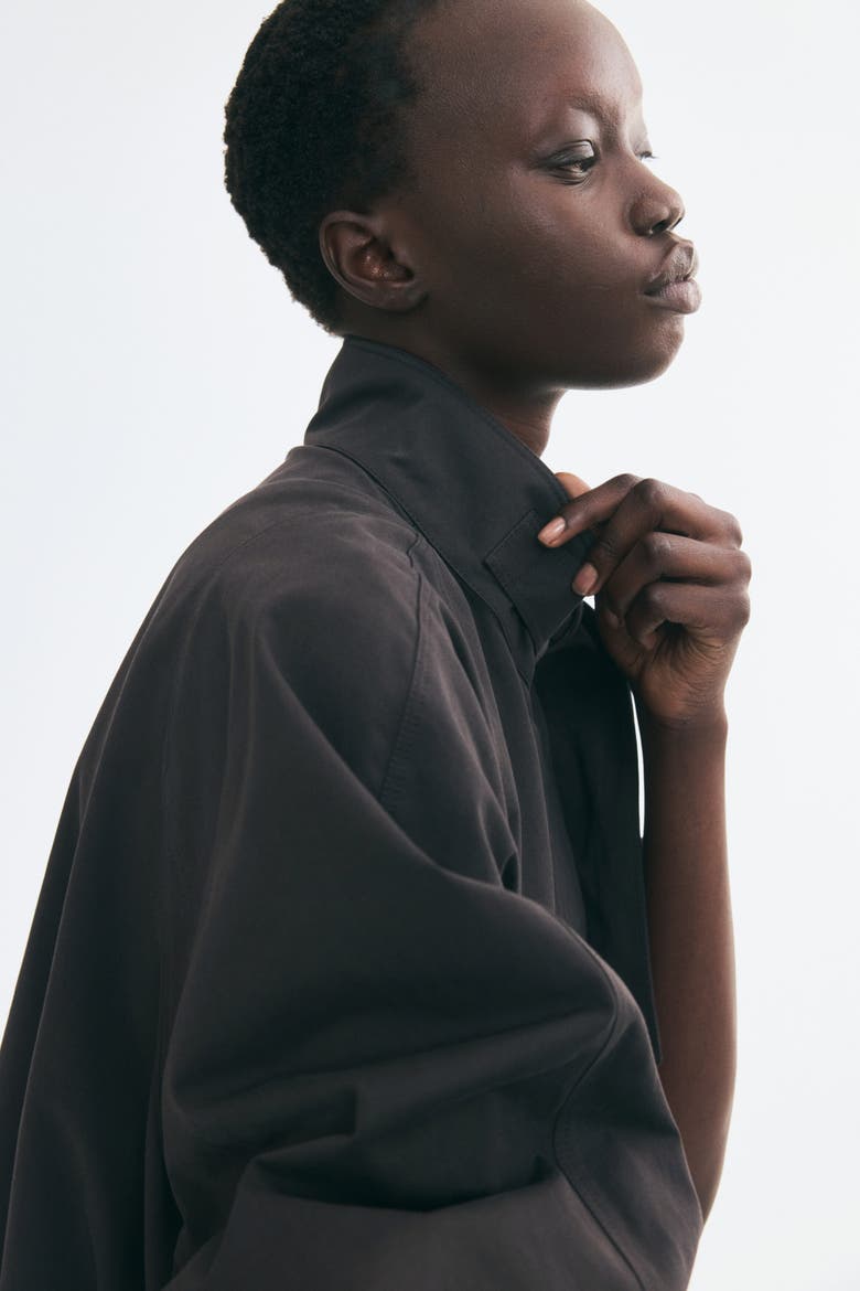 Oversized Twill Jacket, Alternate, color, Dark brown