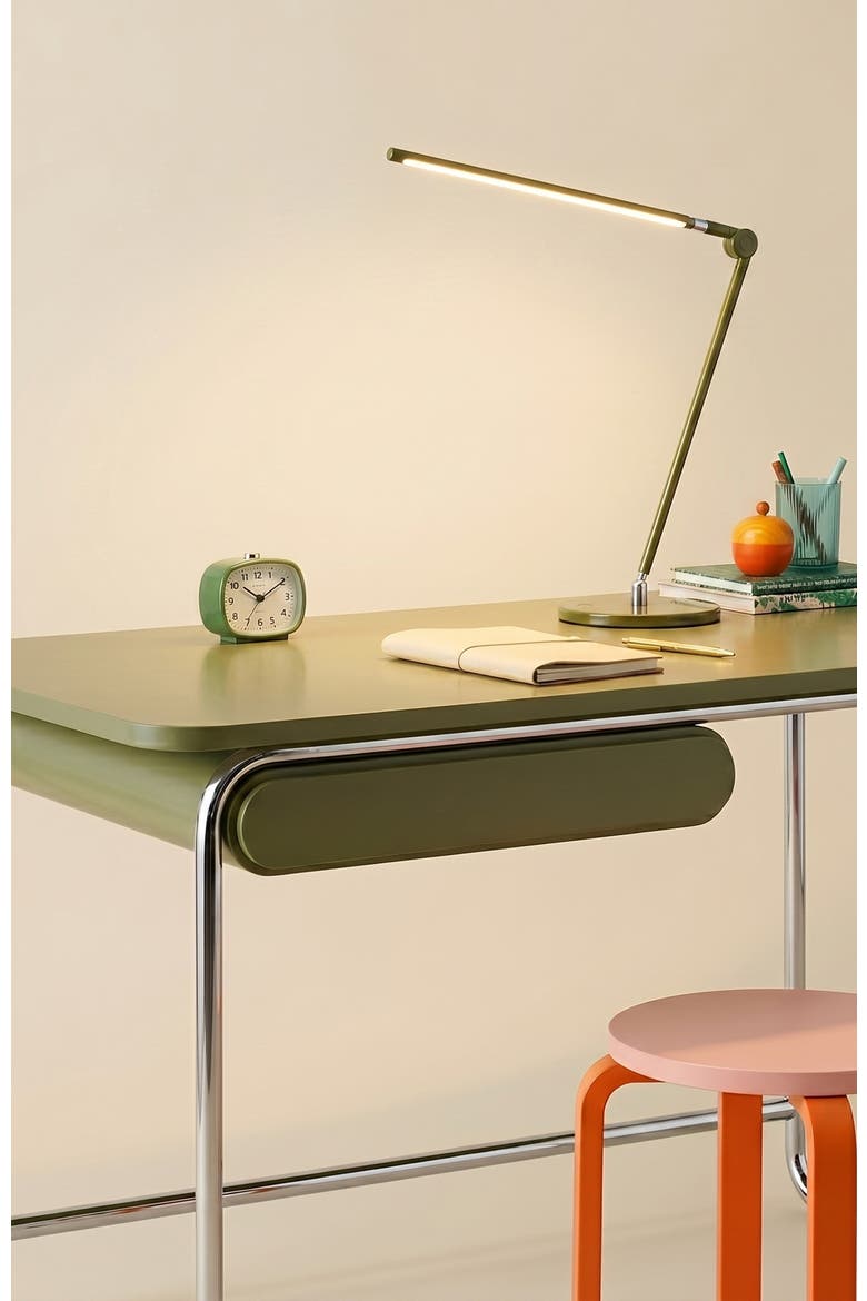 Libra 39" Dimmable LED Modern Desk Lamp with USB Port and Adjustable Lamp Head, Alternate, color, Green